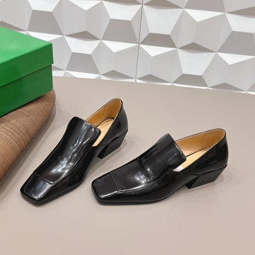 Bv Okinawa Intrecciato Loafer 4CM Black Calfskin 613296