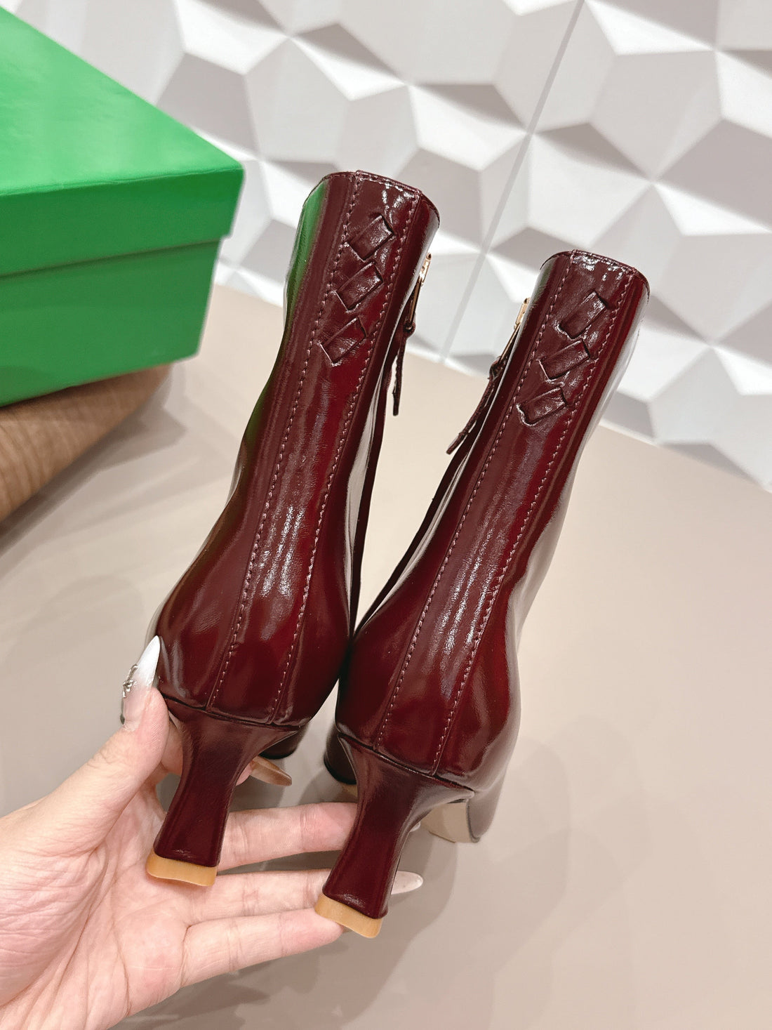 Bv Sofia Ankle Boot 7CM Burgundy Lambskin 613291