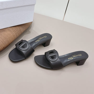 CD 26S Round-Toe Sandals 4.5cm Black Calfskin 738233
