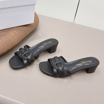 CD 26S D-Club Sandal 4.5cm Black Calfskin 738241