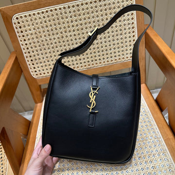 YSL Bag 22CM Black Gold Raffia Cowhide
