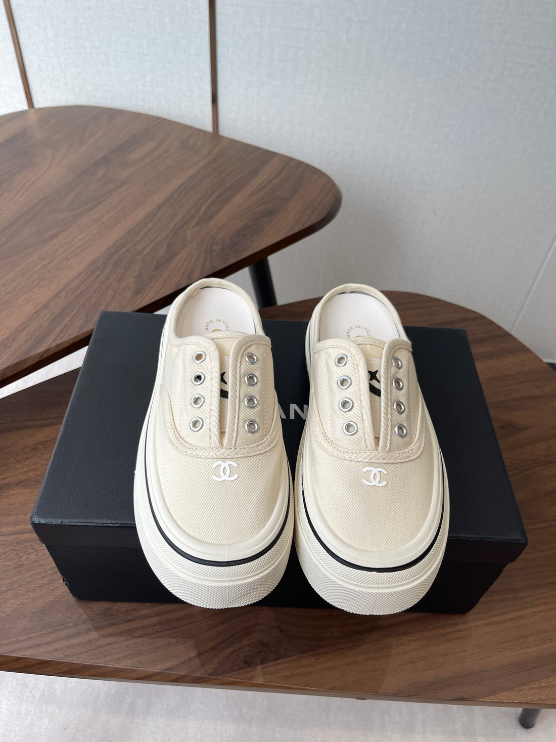 CC 26S Slip-On Platform Ivory Canvas 727466