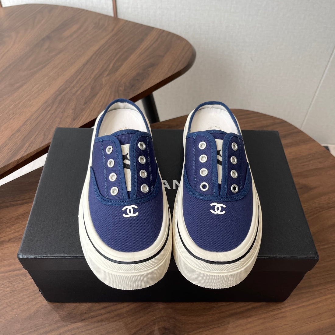 CC 26S Slip-On Platform Blue Canvas 727468