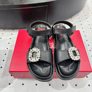 Viv 25 Platform Sandals Black Sheepskin 295960