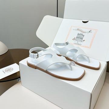 Hm Karen Sandals White Calfskin 369789
