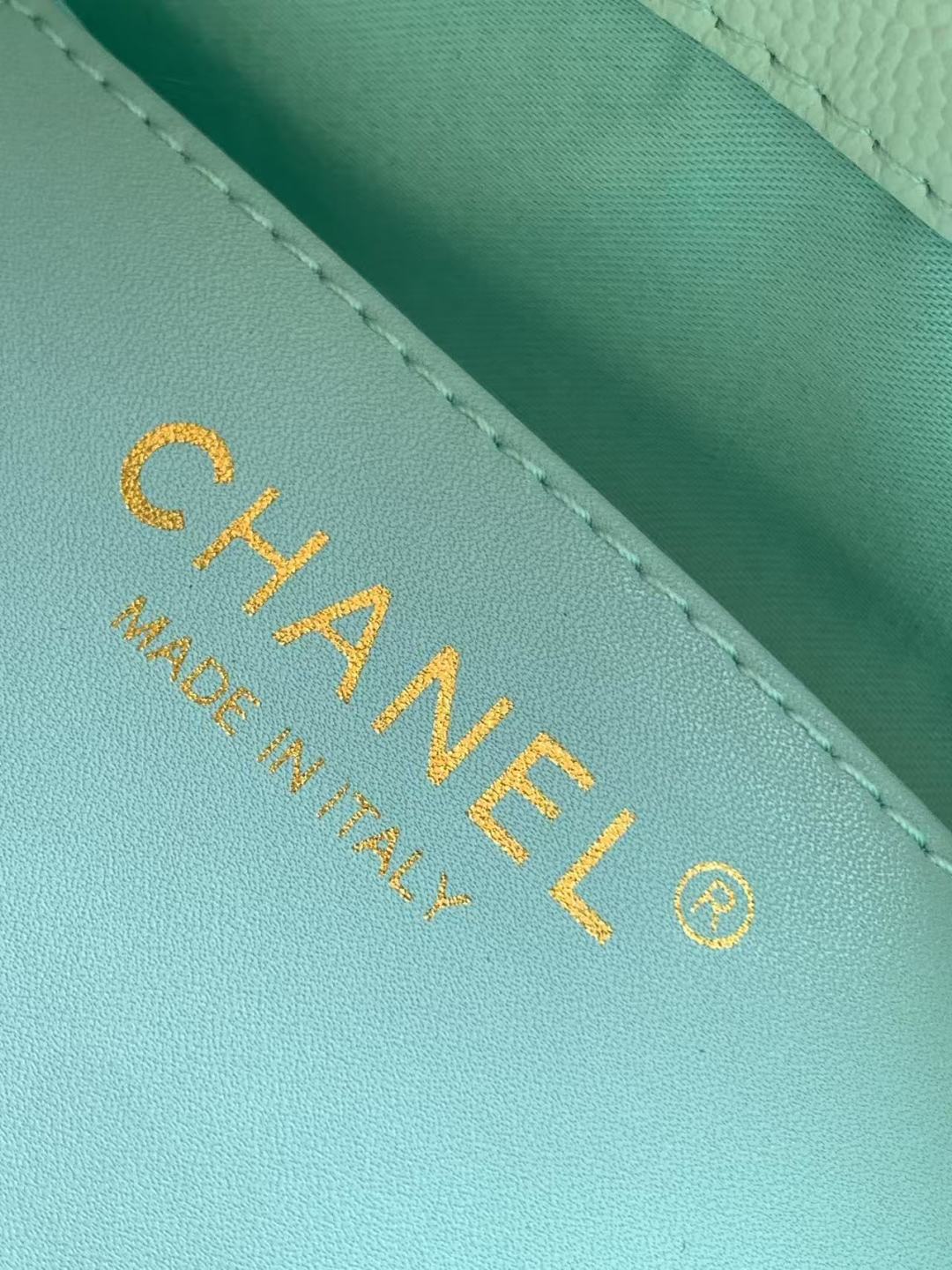CC 25C Hobo Bag 30CM Turquoise Blue Grained Calfskin