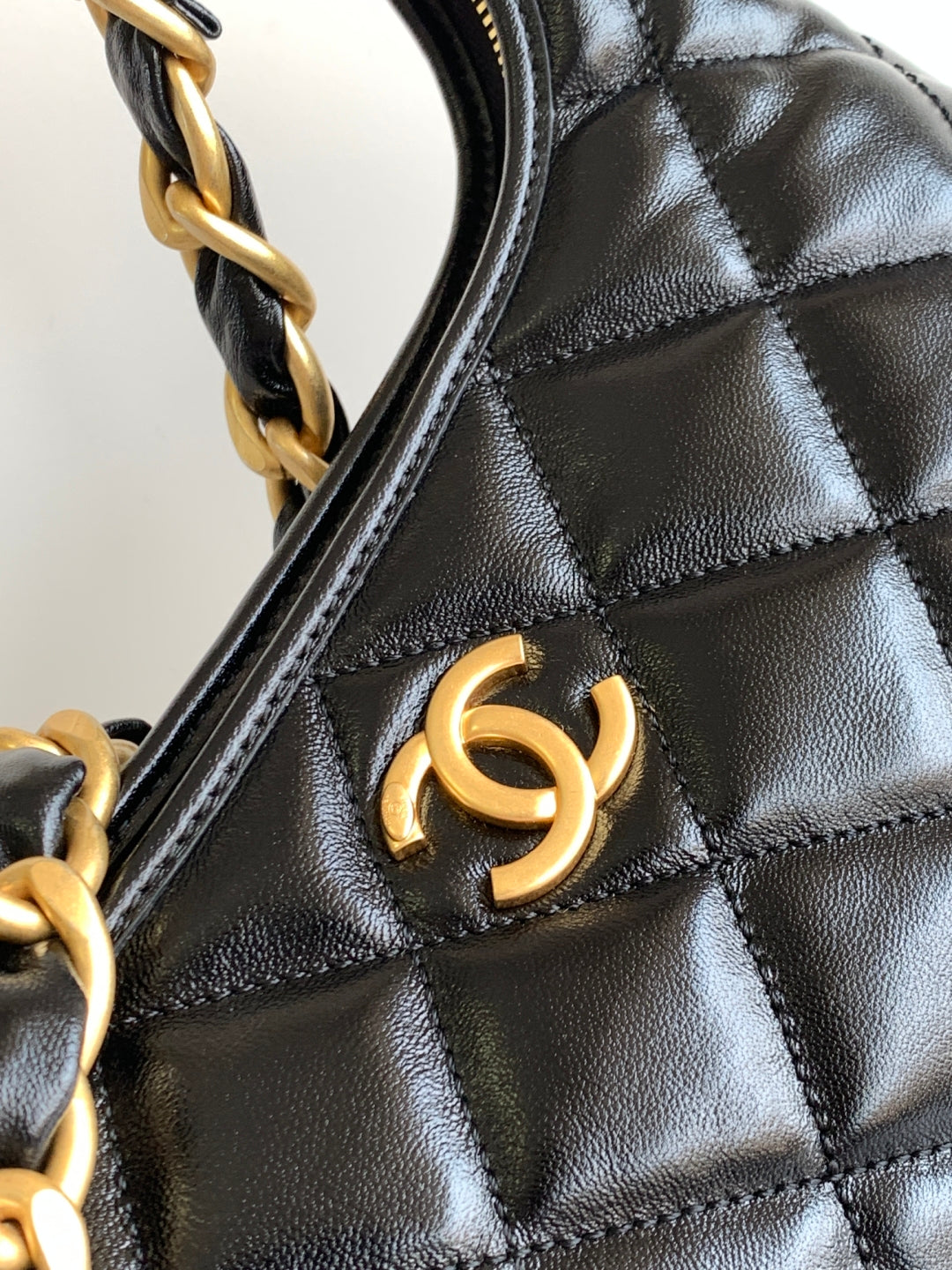 CC Hobo Bag With Chain 35CM Black Lambskin 277765 Ghw
