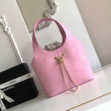 CC 2026 Basket Hobo Bag 35CM Pink Calfskin