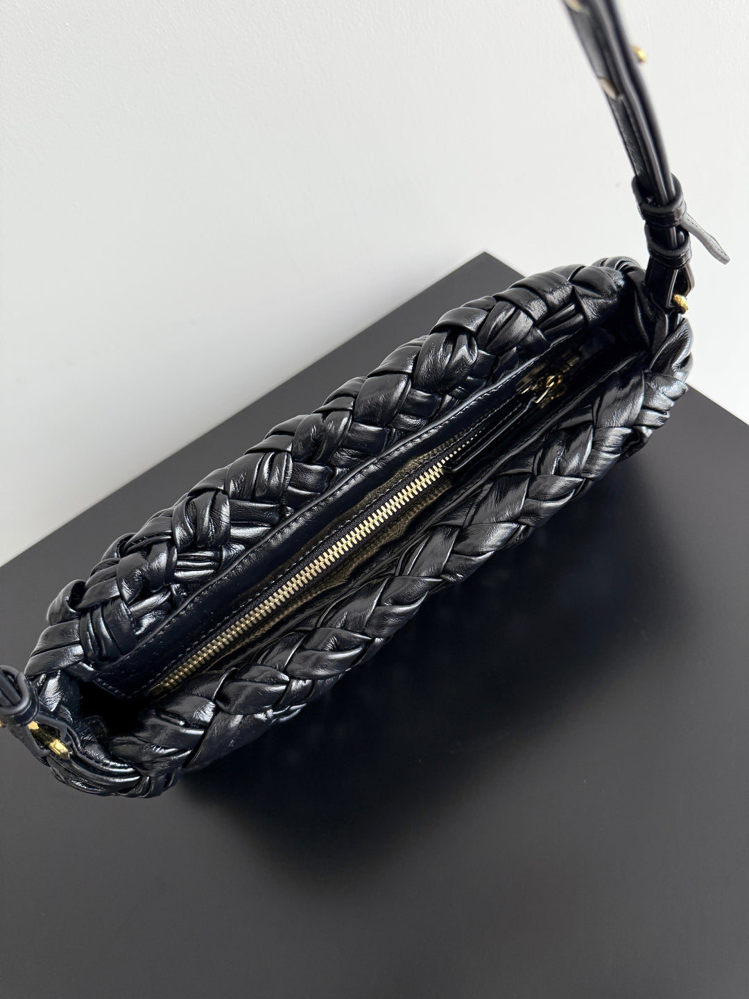 Bv Kalimero Chacha Bag 28.5cm Black Leather