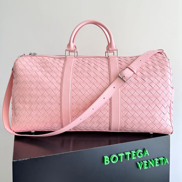Bv 25S Bottega Veneta Duffel Bag Pink Intrecciato Leather
