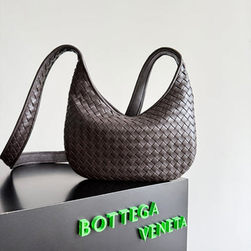 Bv 25S Veneto Bag 27CM Deep Brown Calfskin Hardware