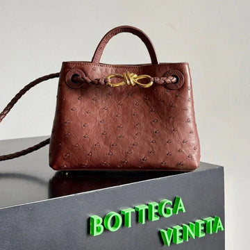 Bottega Veneta 2026 Andiamo Bag 20.5cm Sapele Ostrich Leather