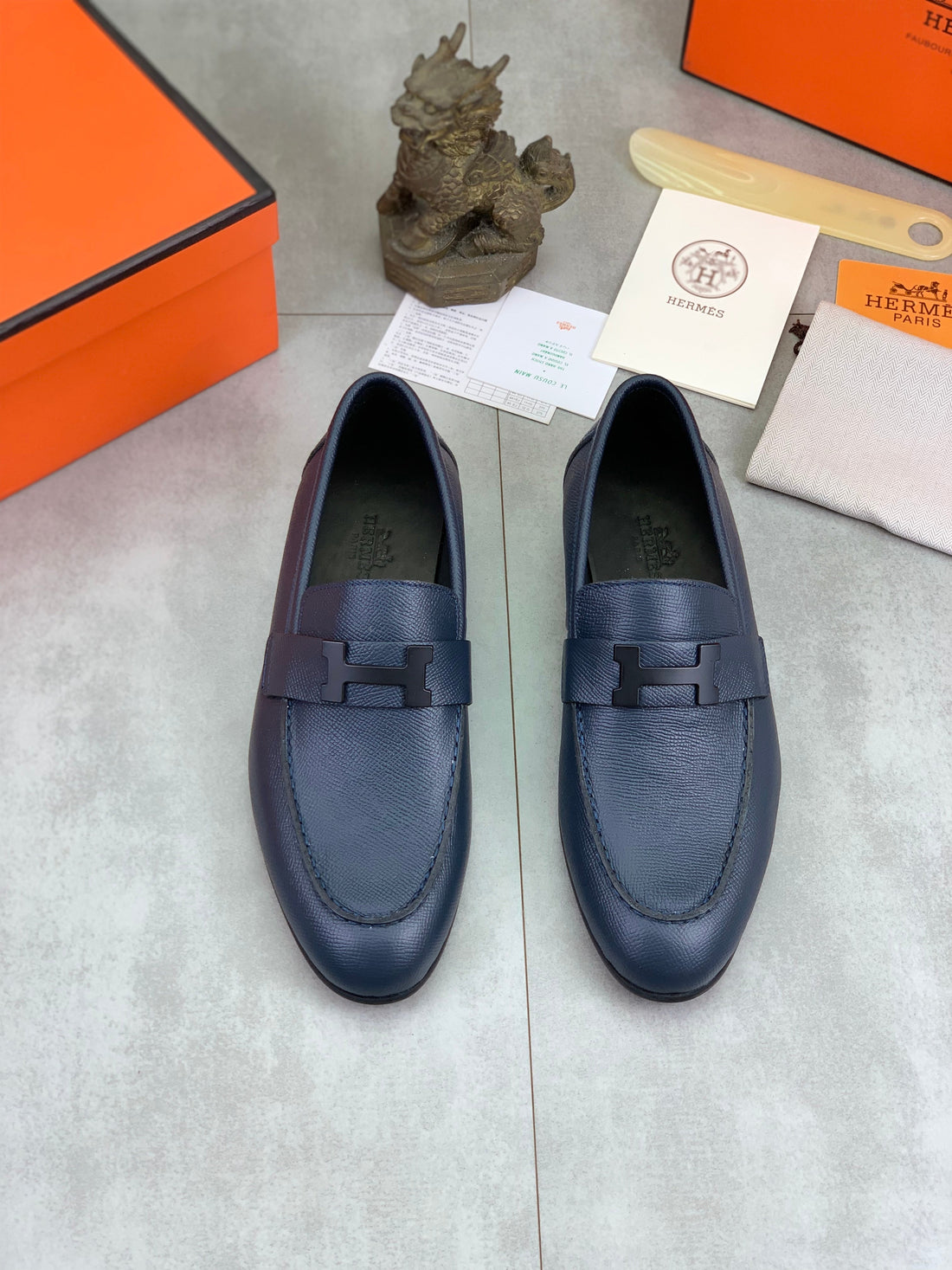 Hm Men's Paris Loafer Navy Blue Cowhide 711035