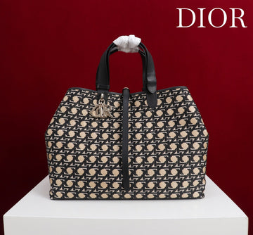CD Toujours Bag 37 Diamond Black Beige Leather