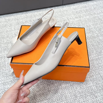 Hm Lover Pump 40MM Taupe Grey Calfskin 461890