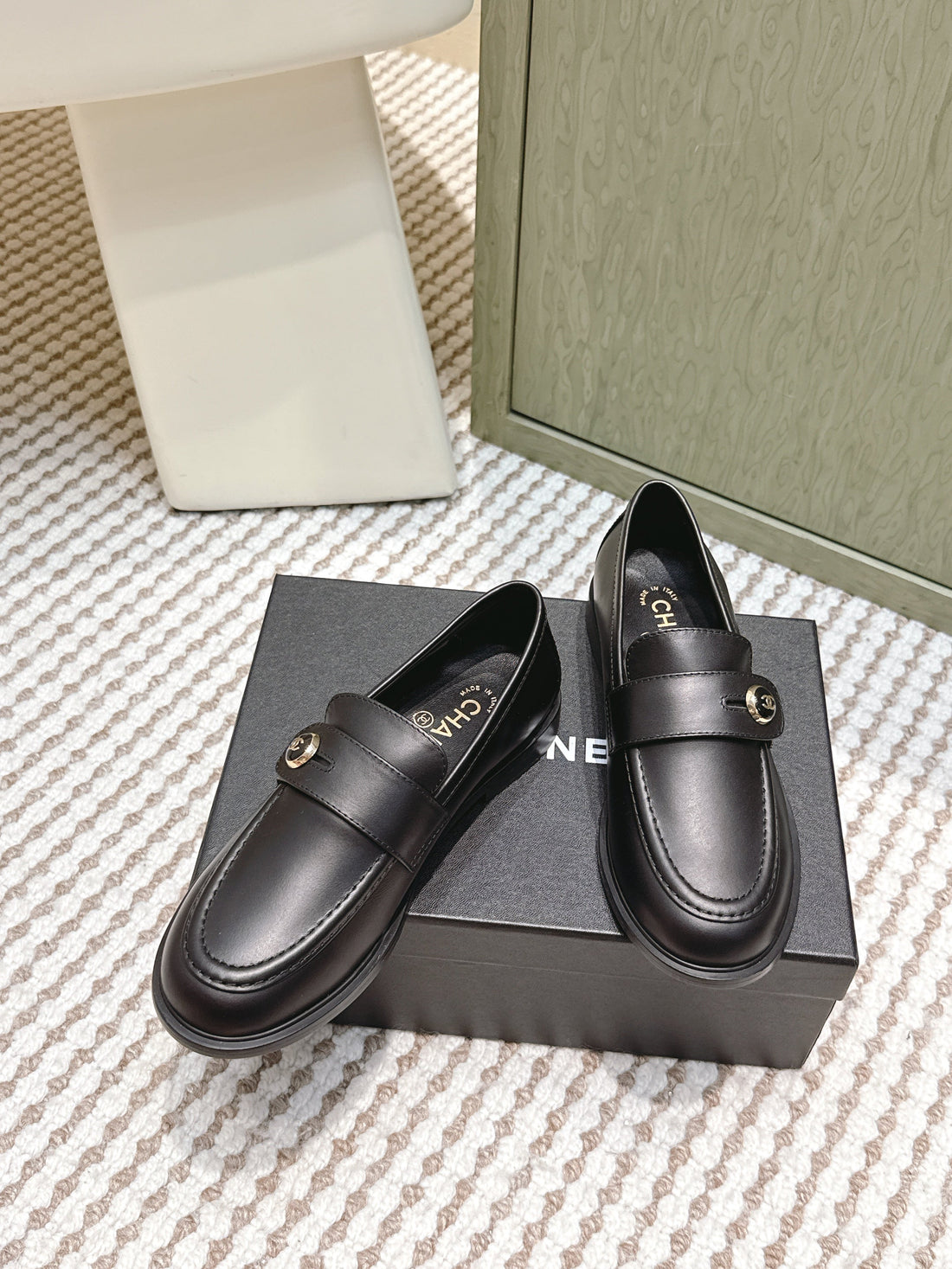 CC 26SS Loafers 3CM Black Cowhide 653489