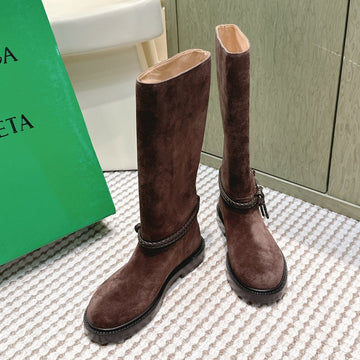 Bv James Long Boot Coffee Brown Suede 548532