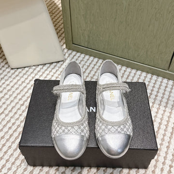 CC 25S Aw Ballet Flat Sliver Sequin Woven 612350