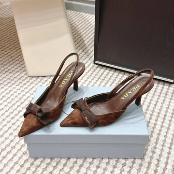 Pra 2026S Slingback 70 Brown Suede 657737