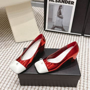 CC 2026 Pump 6CM Red White Patent Leather 721419