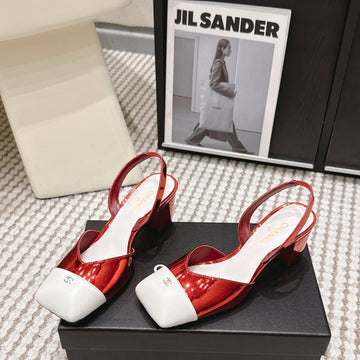 CC 2026 Slingbacks 6CM Red White Patent Leather 721438