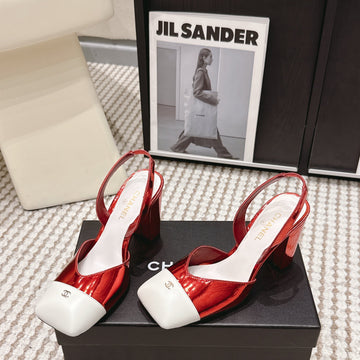 CC 2026 Slingbacks 9CM Red White Patent Leather 721442