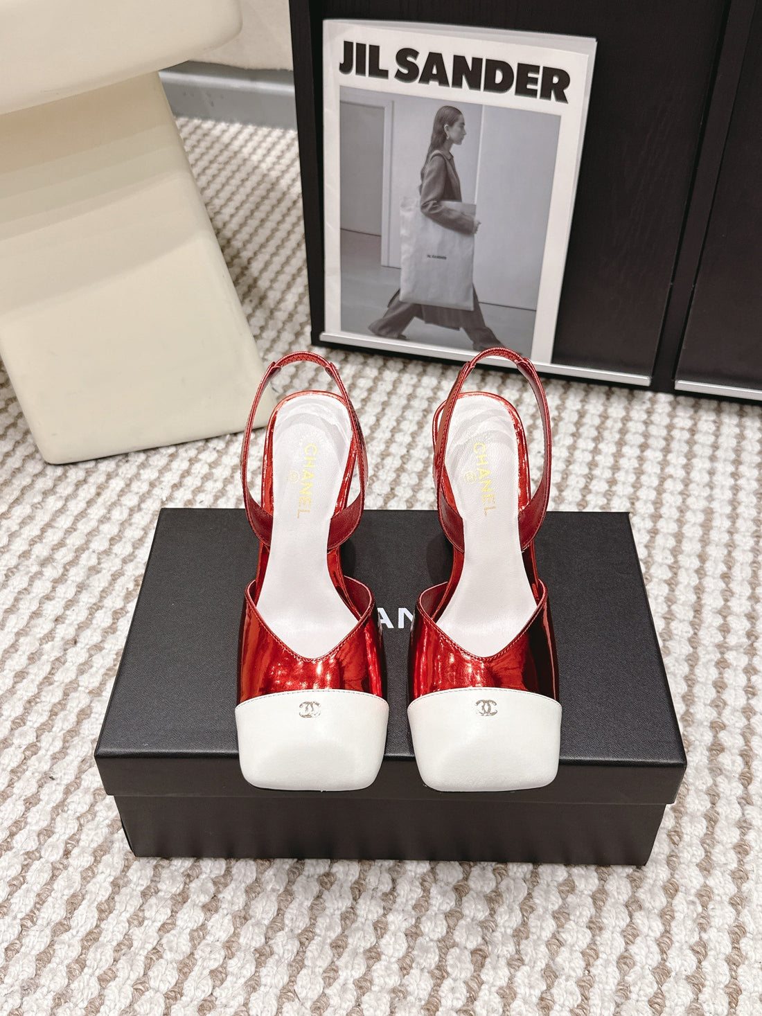 CC 2026 Slingbacks 9CM Red White Patent Leather 721442