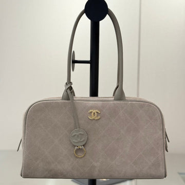 CC Maxi Bowling Bag 35.5cm Light Taupe Suede