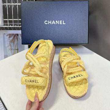 CC 2026 Sandal Yellow Rope Calfskin 675898