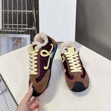 Loewe Ballet Runner 2.0 Sneaker Brown Suede Shearing 536830