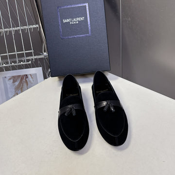 YSL 26S Loafer Black Suede Leather 635584