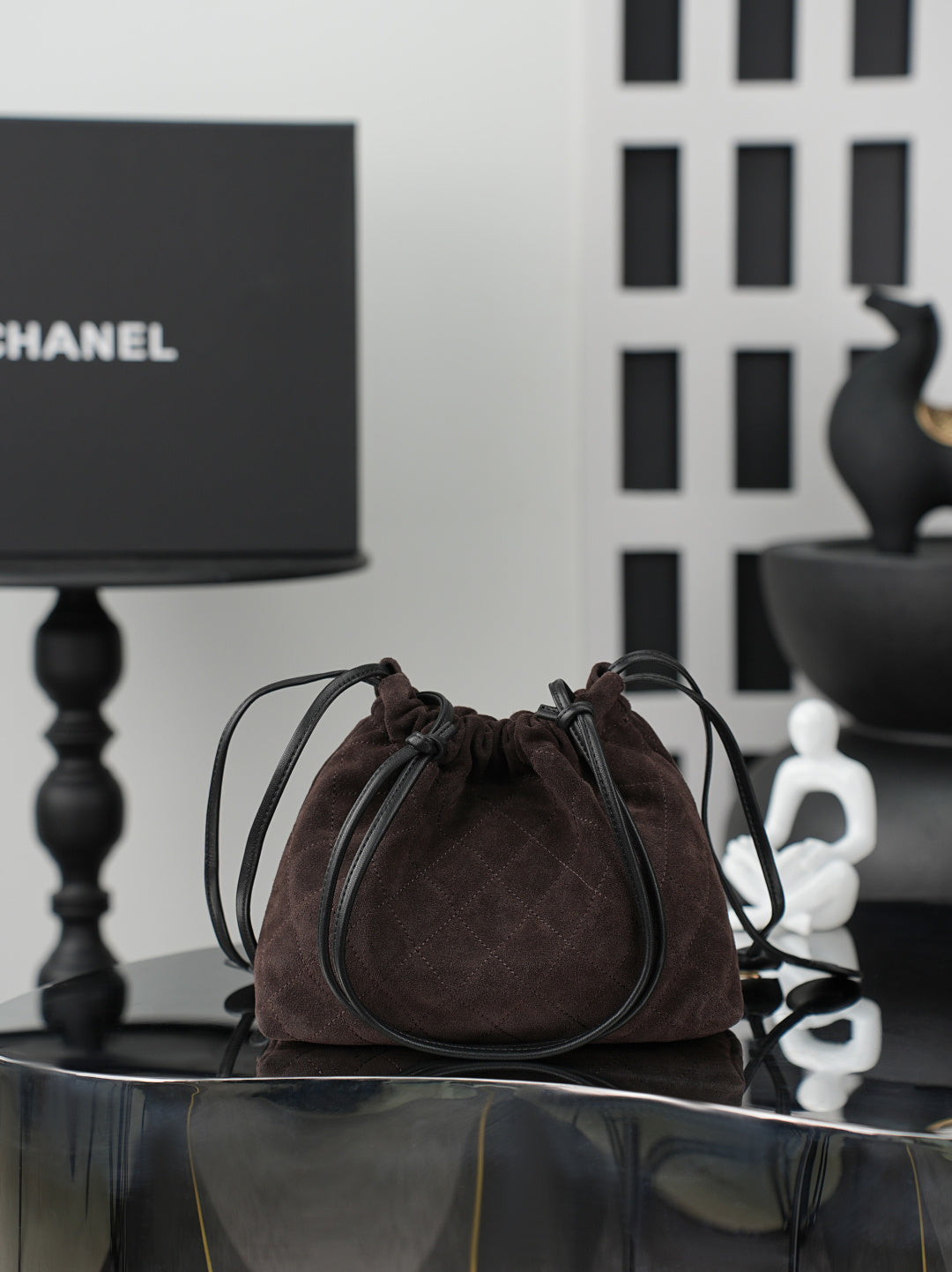 Chanel 2026 Lucky Bag 22CM Coffee Suede