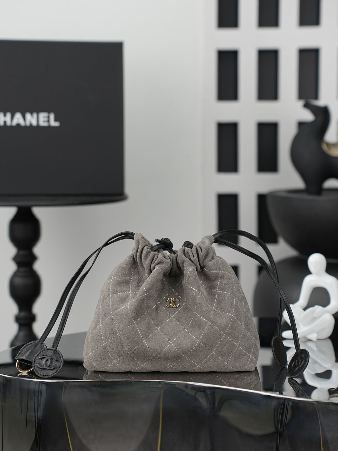Chanel 2026 Lucky Bag 22CM Taupe Suede