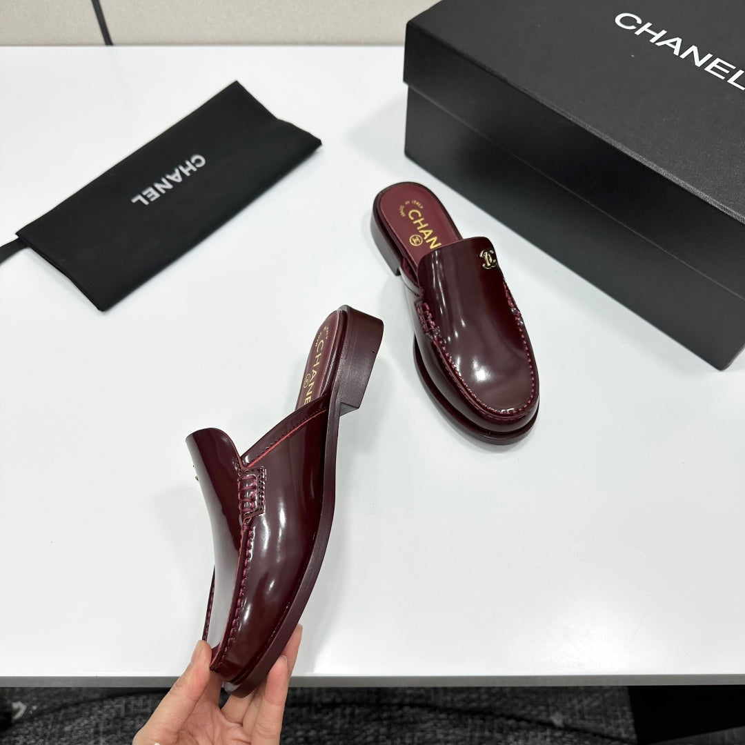 CC Ss 2026 Pre Loafer Sandal Burgundy Calfskin 630476