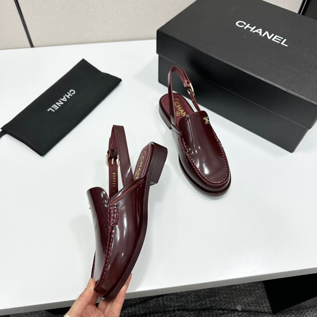 CC Ss 2026 Pre Slingbacks Dark Burgundy Calfskin 630482