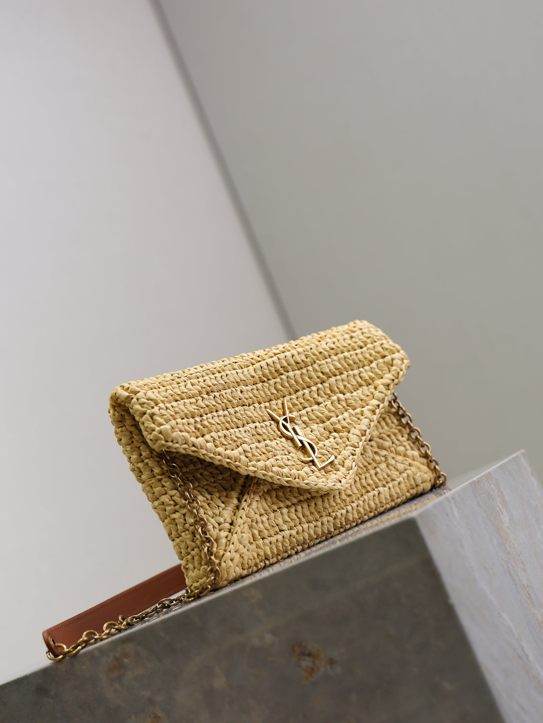 Calypso Bag 19CM Beige Raffia Leather