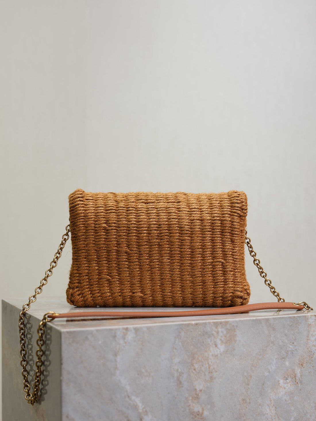 Calypso Bag 19CM Brown Rope Woven Leather