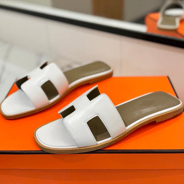 Hm Oran Sandal White Etoupe Cowhide 294858