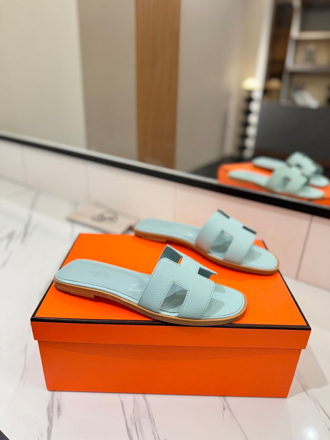 Hm Oran Sandal Blue Goatskin 294864