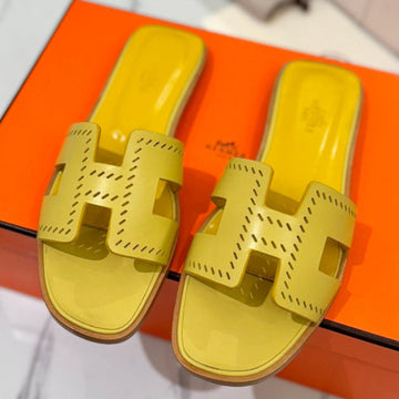 Hm Oran Sandal Yellow Perforate Cowhide 294871