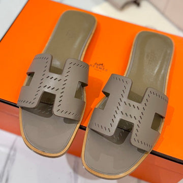 Hm Oran Sandal Etoupe Perforate Cowhide 294872
