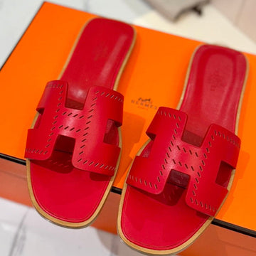 Hm Oran Sandal Red Perforate Cowhide 294879