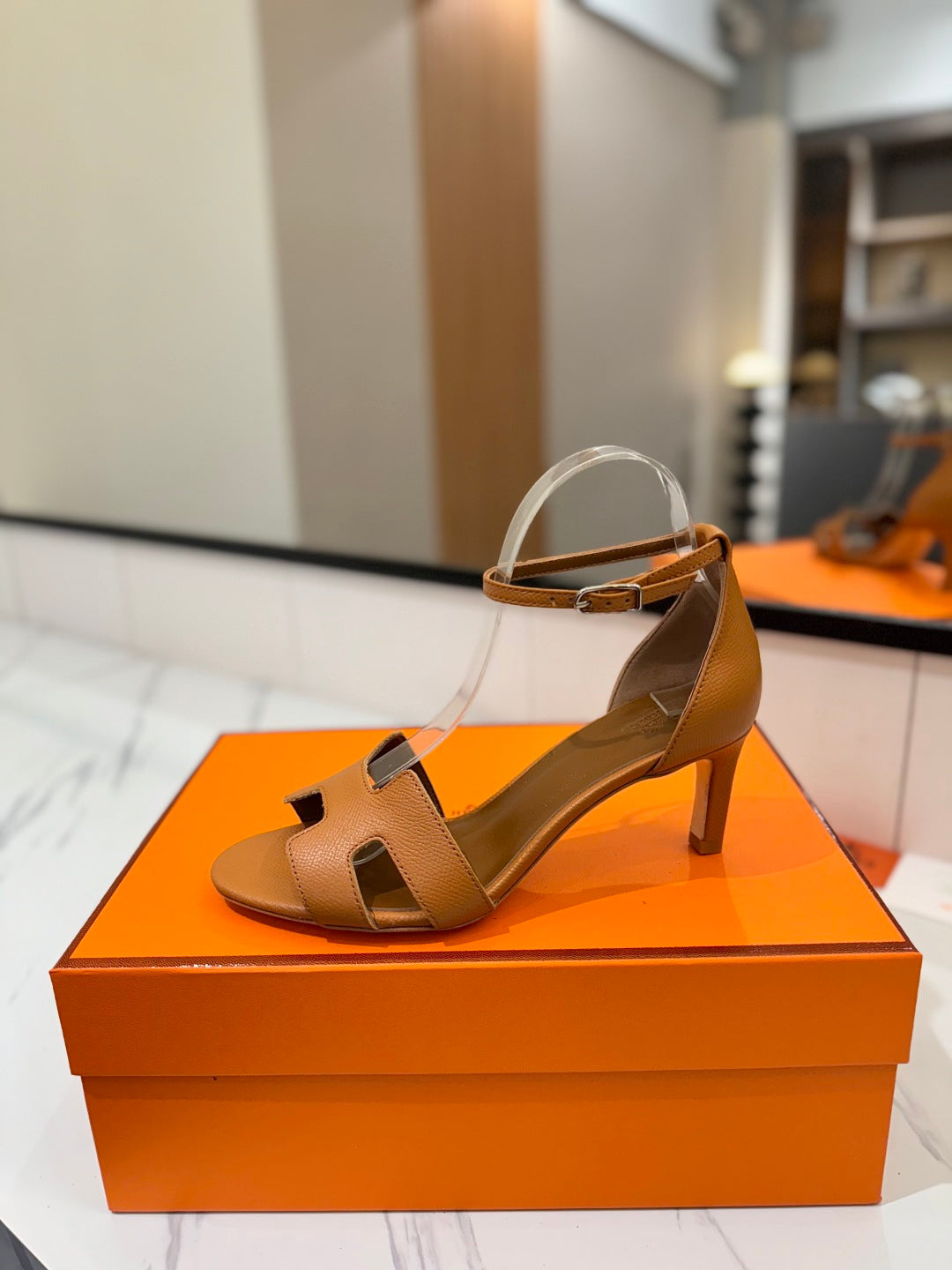 Hm Joy 65MM Heeled Sandals Brown Cowhide 294911