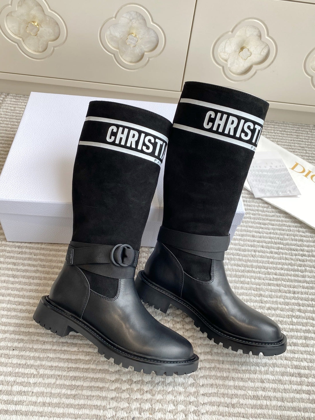 Dior 2025 Boot Black Mix White Suede Cowhide 501186