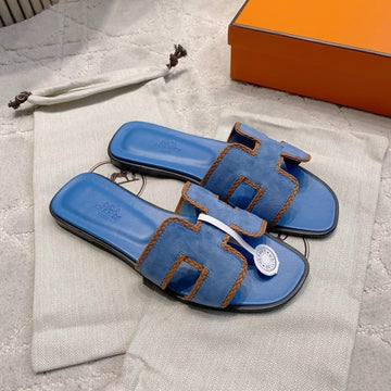 Hm 26S Oran Sandal Blue Suede Goatskin 724348
