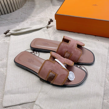 Hm 26S Oran Sandal Dusty Rose Suede Goatskin 724348