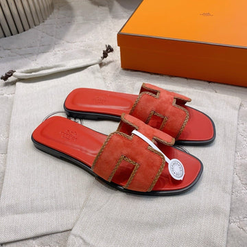 Hm 26S Oran Sandal Red Suede Goatskin 724346