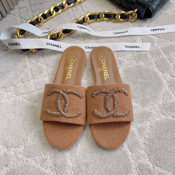 CC 26S Flat Mules Brown Woven Cord 723785