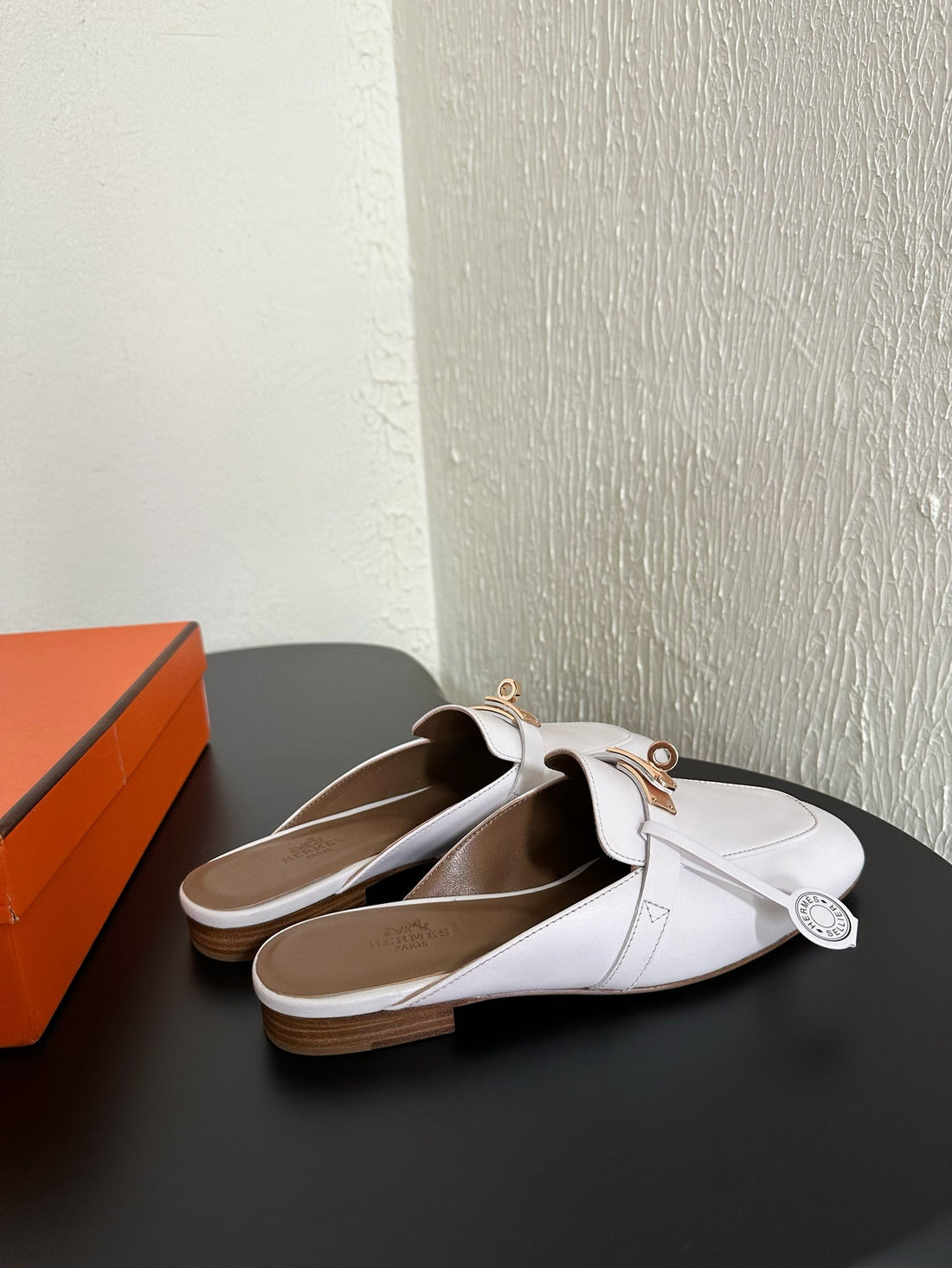 Hm Oz Mule White Mix Black Calfskin 961100