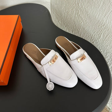 Hm Oz Mule White Mix Black Calfskin 961100